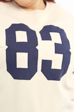 Beige Sweatshirt Long Sleeve Crew Neck -You And All Fashion Store cjc2413a 84j stone 5