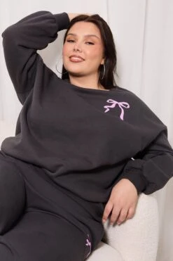 Grey Sweatshirt Long Sleeve Crew Neck