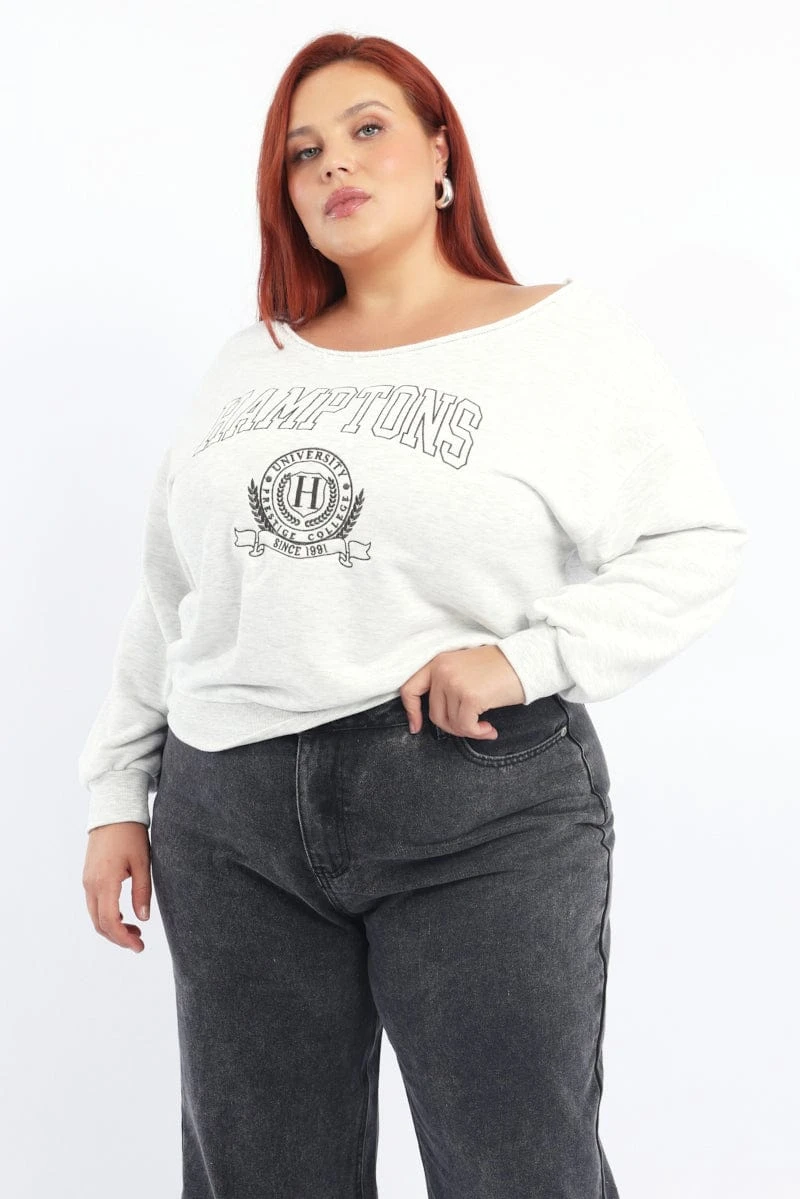 Grey Sweatshirt One Shoulder Long Sleeve 1 Grey Sweatshirt One Shoulder Long Sleeve