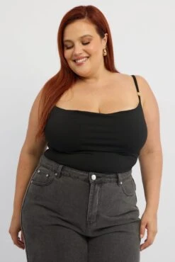 Black Cowl Neck Bodysuit