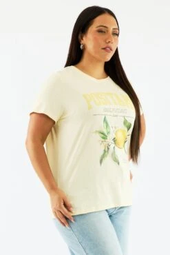 Yellow Graphic T Shirt Short Sleeve Crew Neck -You And All Fashion Store cjc2481 84j butter 4