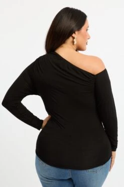 Black One Shoulder Top Long Sleeve 8 Black One Shoulder Top Long Sleeve -You And All Fashion Store cjc2514 118j black 4