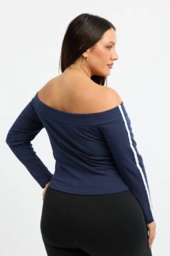 Blue Graphic Top Long Sleeve -You And All Fashion Store cjc2530 84j navy 4