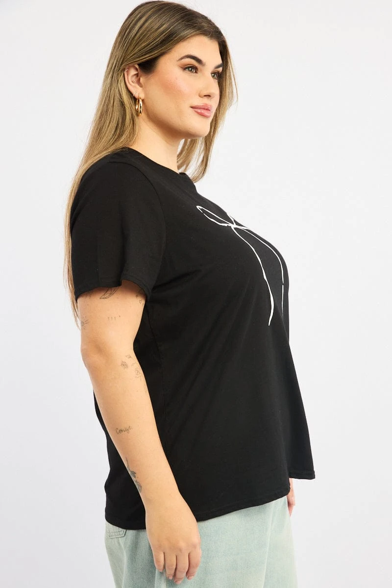 Black Graphic T-shirt Short Sleeve 3 Black Graphic T-shirt Short Sleeve - Image 3