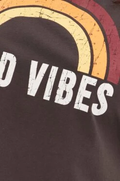 Grey Short Sleeve Crop Good Vibes Cotton T-shirt -You And All Fashion Store cjc25389au 84ab charcoal 6