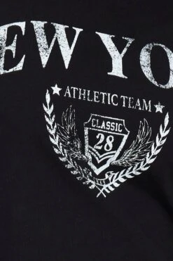 Black Graphic T-shirt New York Crew Neck Short Sleeve -You And All Fashion Store cjc25389b 84a black 6