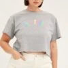 Grey Graphic T-shirt Short Sleeve Rainbow Las Vegas
