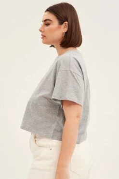 Grey Graphic T-shirt Short Sleeve Rainbow Las Vegas -You And All Fashion Store cjc25389bj 84ab grey marle 4