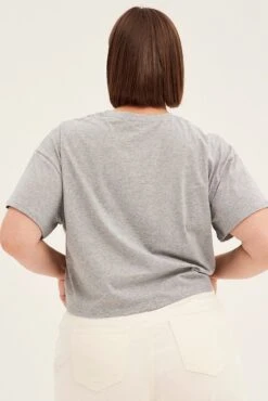 Grey Graphic T-shirt Short Sleeve Rainbow Las Vegas -You And All Fashion Store cjc25389bj 84ab grey marle 5