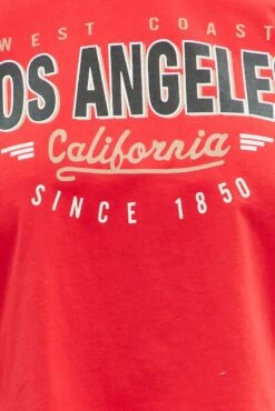 Red Graphic T-shirt Los Angeles Crop Cotton 11 Red Graphic T-shirt Los Angeles Crop Cotton -You And All Fashion Store cjc25389f 84a red 6