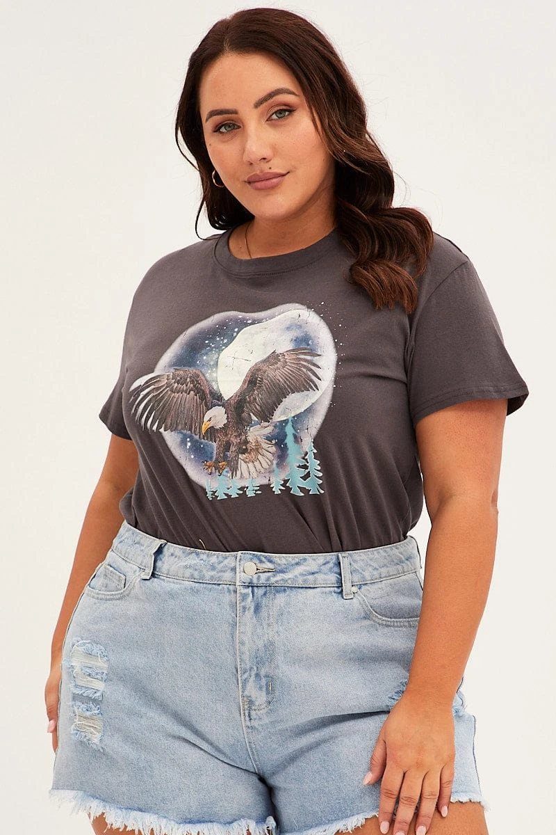 Grey Short Sleeve Graphic T-shirt 1 Grey Short Sleeve Graphic T-shirt