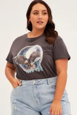 Grey Short Sleeve Graphic T-shirt 8 Grey Short Sleeve Graphic T-shirt -You And All Fashion Store cjc25390be 84a charcoal 3