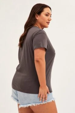 Grey Short Sleeve Graphic T-shirt 9 Grey Short Sleeve Graphic T-shirt -You And All Fashion Store cjc25390be 84a charcoal 4