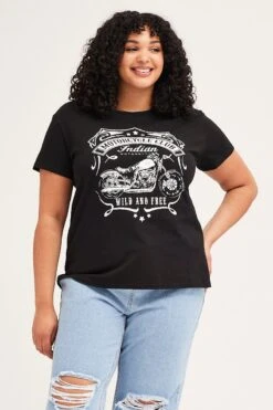 Black Short Sleeve Graphic Regular T-shirt 8 Black Short Sleeve Graphic Regular T-shirt -You And All Fashion Store cjc25390bf 84a black 3