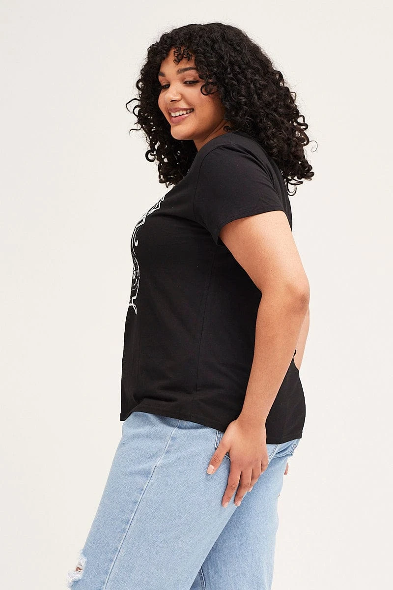 Black Short Sleeve Graphic Regular T-shirt 4 Black Short Sleeve Graphic Regular T-shirt - Image 4