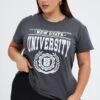 Grey Graphic T-shirt New State University Print