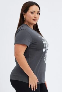 Grey Graphic T-shirt New State University Print -You And All Fashion Store cjc25390bv 84ab charcoal 4
