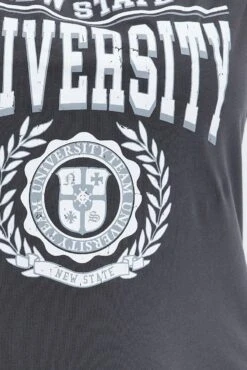 Grey Graphic T-shirt New State University Print -You And All Fashion Store cjc25390bv 84ab charcoal 6