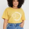 Yellow Graphic T-shirt Star Dust Short Sleeve Cotton