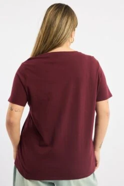 Red Graphic T-shirt Short Sleeve Crew Neck -You And All Fashion Store cjc2553 84j burgundy 4