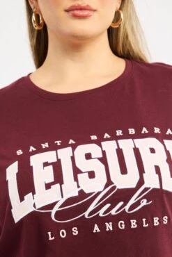 Red Graphic T-shirt Short Sleeve Crew Neck -You And All Fashion Store cjc2553 84j burgundy 5