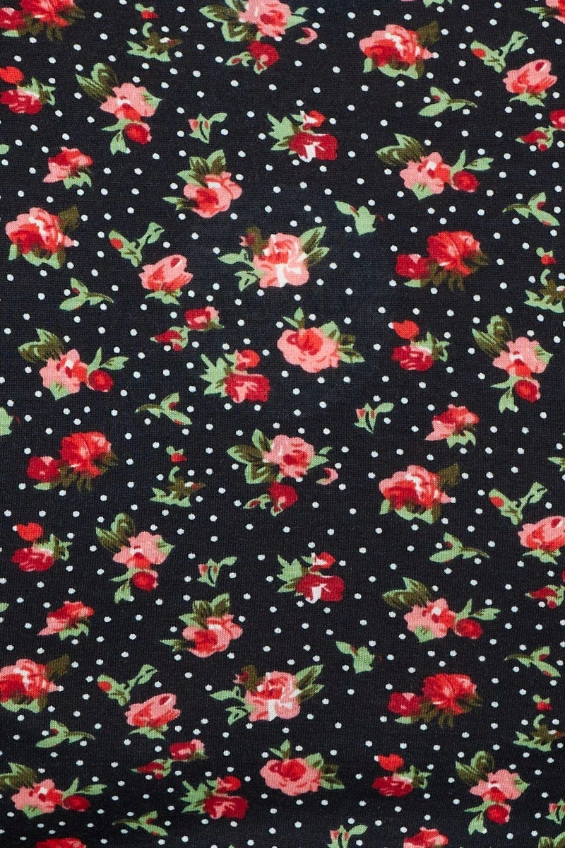 Ditsy Print Front Bodysuit V-neck Short Sleeve Floral Ruched 6 Ditsy Print Front Bodysuit V-neck Short Sleeve Floral Ruched - Image 6