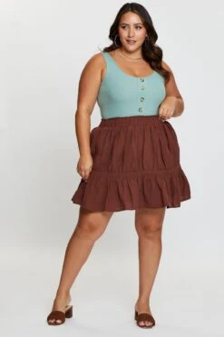 Green Front Bodysuit Sleeveless Rib Button -You And All Fashion Store cjc31290 84ab sage 3