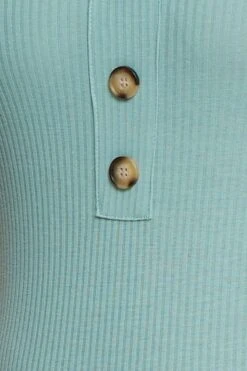 Green Front Bodysuit Sleeveless Rib Button -You And All Fashion Store cjc31290 84ab sage 6