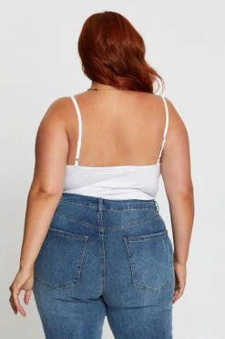 White Cotton Bodysuit Sleeveless -You And All Fashion Store cjc31332 84ab white 5 2 1