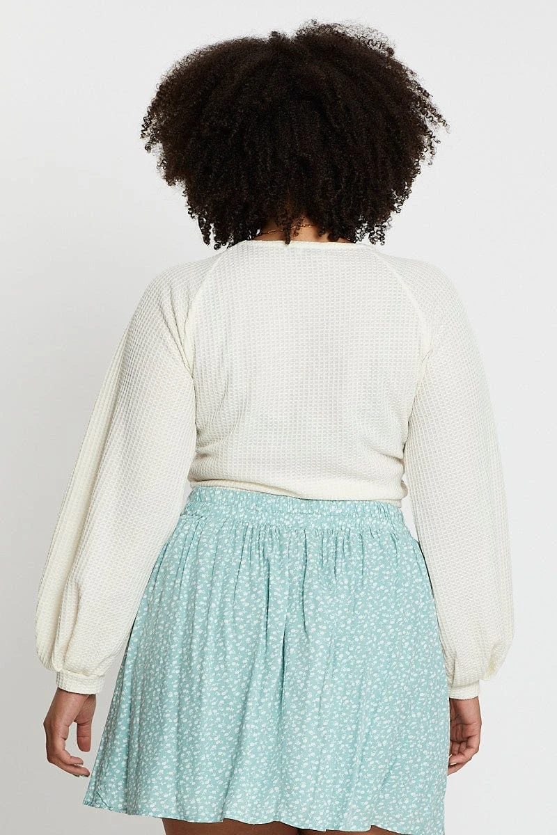 White Drawstring Textured Top 5 White Drawstring Textured Top - Image 5