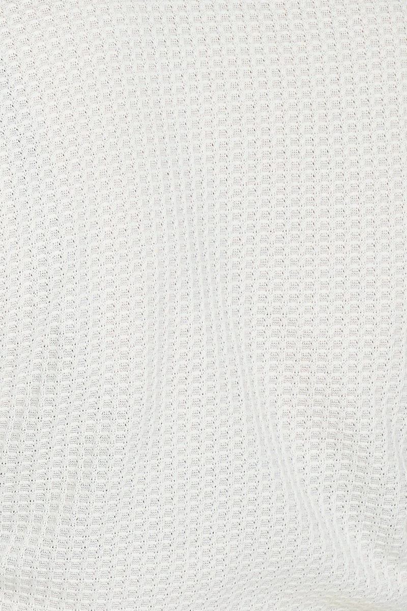 White Drawstring Textured Top 6 White Drawstring Textured Top - Image 6