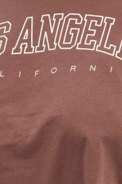 Brown Short Sleeve Los Angeles Crop T-shirt -You And All Fashion Store cjc31636l 84ab chocolate 6