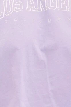 Purple Short Sleeve Los Angeles Crop T-shirt -You And All Fashion Store cjc31636l 84ab lilac 6