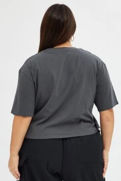 Grey Short Sleeve California Eagle T-shirt -You And All Fashion Store cjc31636m 84a charcoal 5