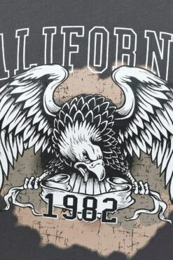Grey Short Sleeve California Eagle T-shirt -You And All Fashion Store cjc31636m 84a charcoal 6