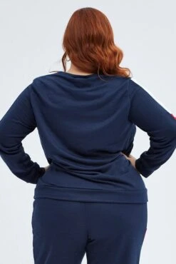 Multi Contrast Sweater Fleece Long Sleeve Round Neck -You And All Fashion Store cjc31871x 84ab multi 5