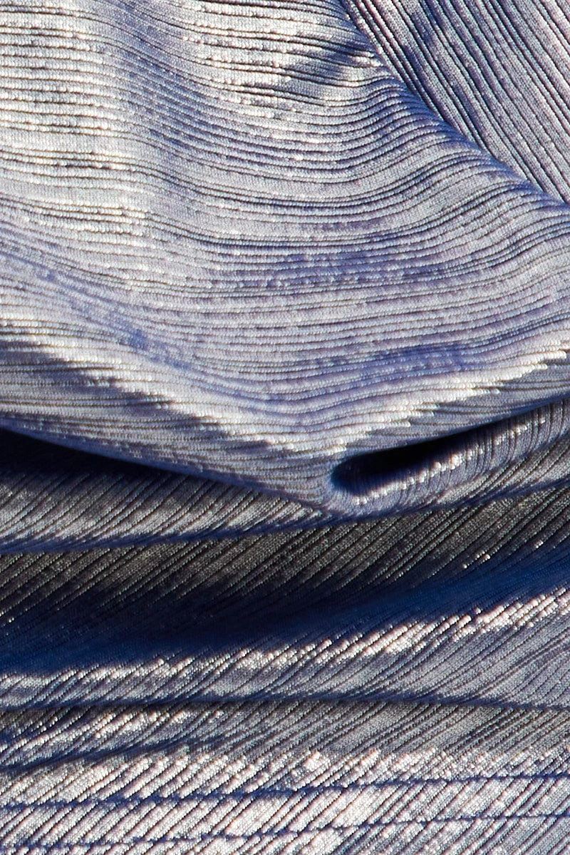 Blue Halter Top Tie Back Cowl Neck Foil Jersey 6 Blue Halter Top Tie Back Cowl Neck Foil Jersey - Image 6