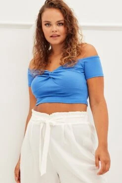 Blue Twist Top -You And All Fashion Store cjc31888 84a blue 3