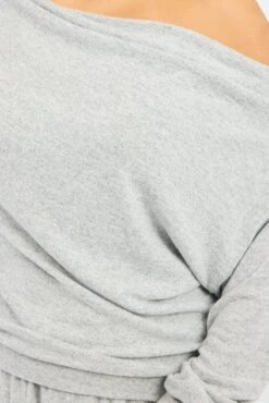 Grey Off Shoulder Top Long Sleeve -You And All Fashion Store cjc3456x 129j grey marle 6