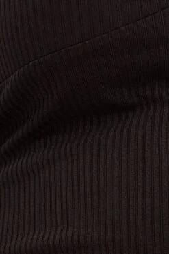 Black Halter Top Rib Jersey Gather Bust Detail -You And All Fashion Store cjc8548 84ab black 6