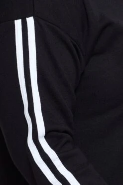 Black Sleeve Sweatshirt Stripe Sleeve Detail Long -You And All Fashion Store cjcg0662atps 84 black 6 1