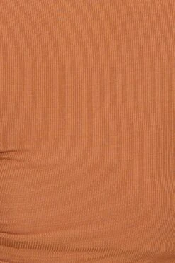 Brown Hem T-shirt Drawstring Jersey Wrap Front Lettuce -You And All Fashion Store cjd31281 47ab mocha 6