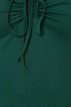 Green Top Off The Shoulder Puff Sleeve Tie Up -You And All Fashion Store cjd31285 47ab forest 6 2