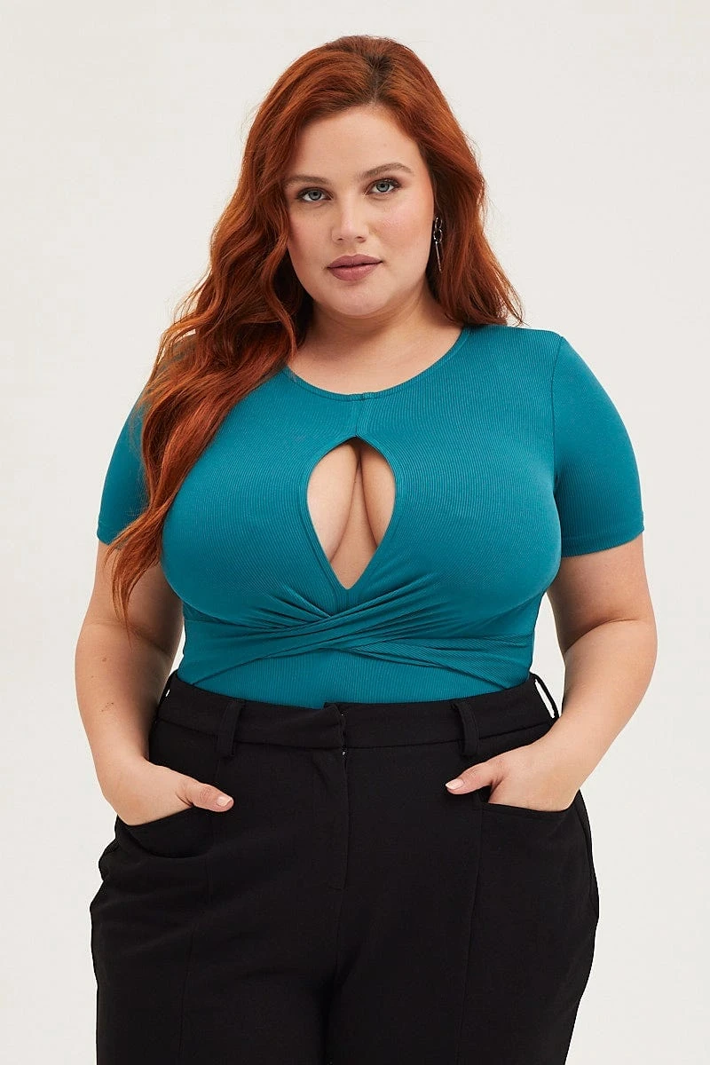 Green Jersey Bodysuit Keyhole Detail Short Sleeve 1 Green Jersey Bodysuit Keyhole Detail Short Sleeve