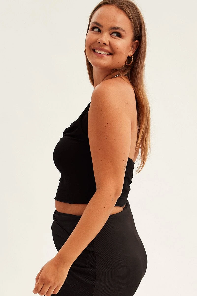 Black Halter Top Chain Detail 4 Black Halter Top Chain Detail - Image 4