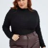 Black Bodysuit Long Sleeve High Neck