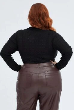 Black Bodysuit Long Sleeve High Neck -You And All Fashion Store cjd6004 47j black 4