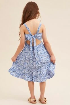 Floral Print Maxi Dress Kids Sleeveless -You And All Fashion Store ckd1369 33rb floral prt 5