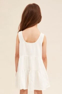 White Tie Playsuit Kids Scoop Neck Sleeveless -You And All Fashion Store ckd9630a 33rb white 5
