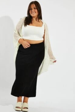 White Crochet Cardigan Longline -You And All Fashion Store ckn2025 41j white 3